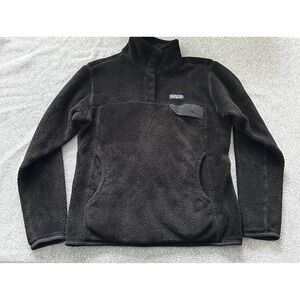 Patagonia Re-Tool Snap-T Fleece Jacket Womens Medium Black Polartec Pullover